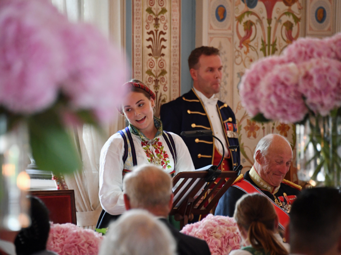 The Princess delivers her speech expressing thanks. Photo: Sven Gj. Gjeruldsen, The Royal Court 